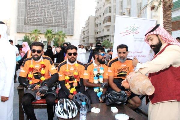 British cyclists arriving in Madinah on their way to perform Haj this year. — Okaz photos