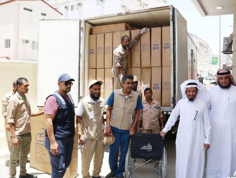 The initiative is part of the services provided to the holy site hospitals aimed to serve pilgrims who are in need of chairs to move around Mina, Muzdalifah and Arafat. — Courtesy photo