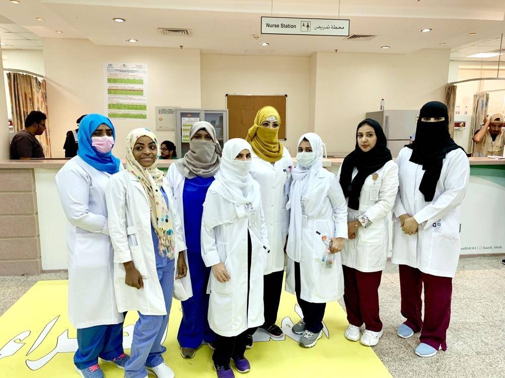 Saudi female nurses in a hospital in the holy sites. — Okaz photo
