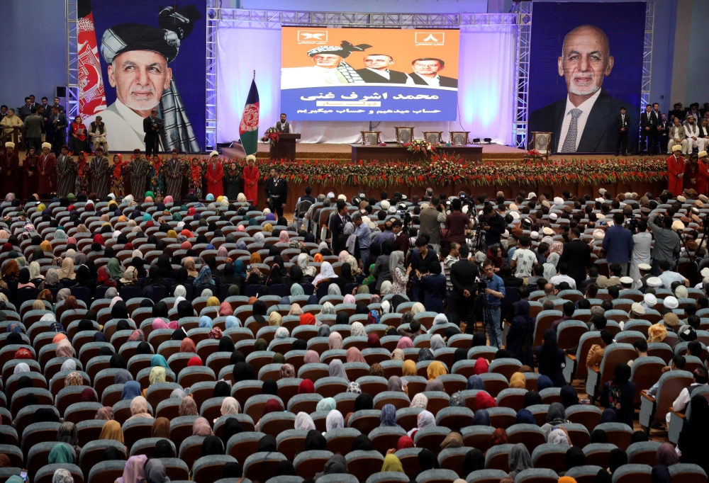 Supporters of Afghan presidential candidate Ashraf Ghani attend a rally during the first day of the presidential election campaign in Kabul in this July 28, 2019 file photo. — Reuters