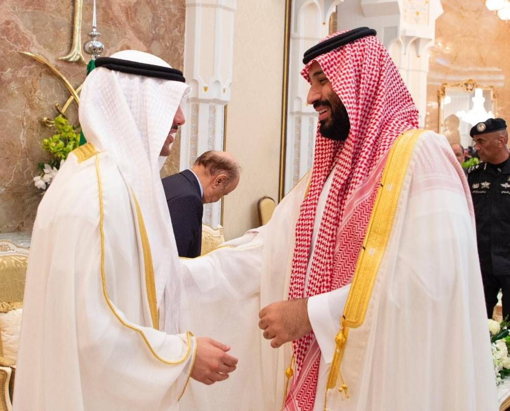 Custodian of the Two Holy Mosques King Salman receives guests for Eid Al-Adha. -SPA