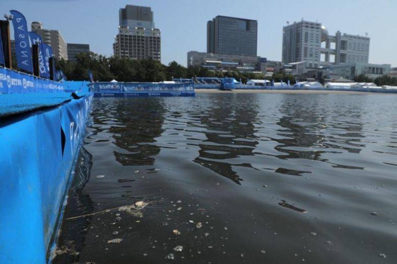A view of the swimming venue of the ITU paratriathlon World Cup 2019, a paratriathlon test event for Tokyo 2020, on Saturday. — AFP