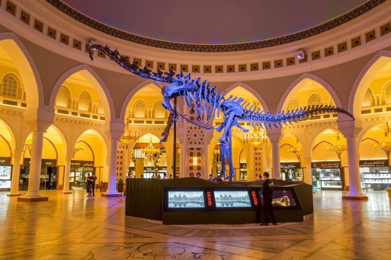 Giant dinosaur skeleton
