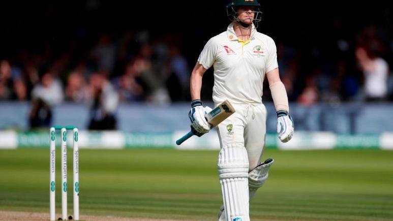 Australia's Steve Smith walks after losing his wicket during second Ashes Test against England at Lord's Cricket Ground, London, on Saturday. — Reuters