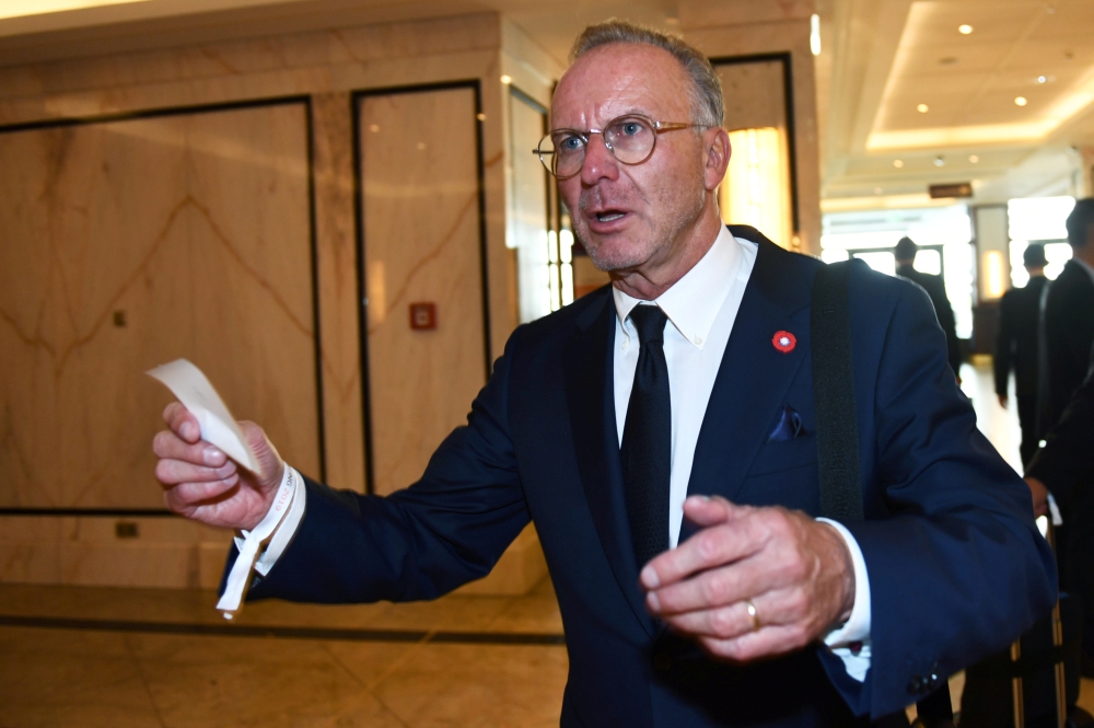 Chairman of FC Bayern Munich Karl-Heinz Rummenigge arrives at General Assembly of DFL in Berlin, Germany, on Wednesday. — Reuters