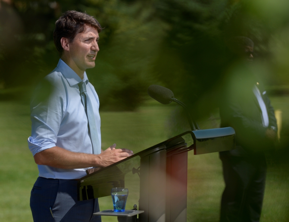 Canada's Prime Minister Justin Trudeau speaks about a watchdog's report that he breached ethics rules by trying to influence a corporate legal case regarding SNC-Lavalin, in Niagara-on-the-Lake, Ontario, Canada, in this Aug. 14, 2019 file photo. — Reuters