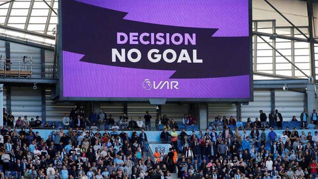 General view of the big screen displaying the VAR decision during the Premier League match between Manchester City and Tottenham Hotspur at Etihad Stadium, Manchester, Britain, in this Aug. 17, 2019 file photo. — Reuters 