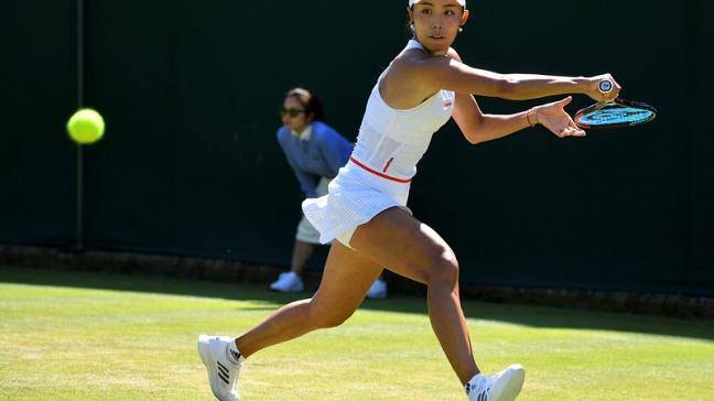 In this file photo taken on July 4, 2019, China's Wang Qiang in action during her second round match against Slovenia's Tamara Zidansek at Wimbledon, London. — Reuters