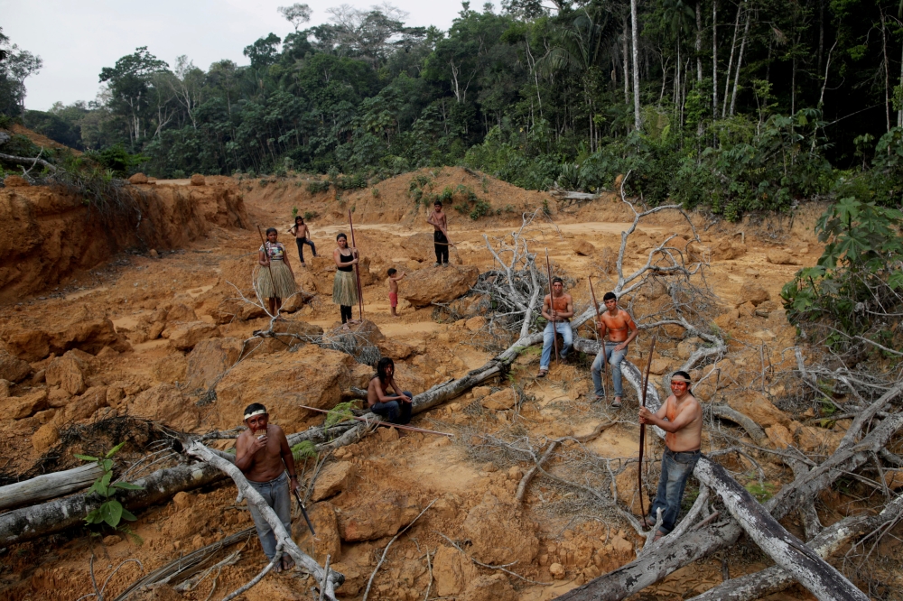 Indigenous people from the Mura tribe shows a deforested area in unmarked indigenous lands inside the Amazon rainforest near Humaita, Amazonas State, Brazil, in this Aug. 20, 2019 file photo.  — Reuters