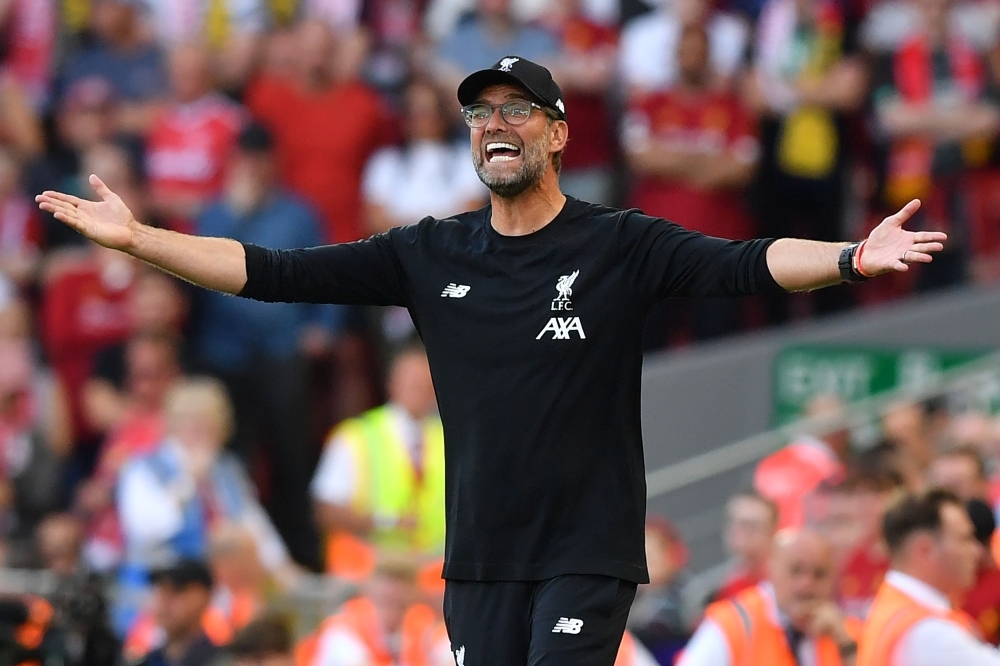 Liverpool's German manager Jurgen Klopp gestures on the touchline during the English Premier League football match between Liverpool and Arsenal at Anfield in Liverpool, north west England, in this Aug. 24, 2019 file photo. — AFP