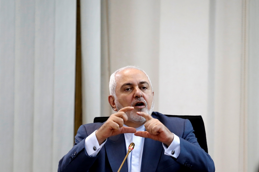 Iranian Foreign Minister Mohammad Javad Zarif speaks at 