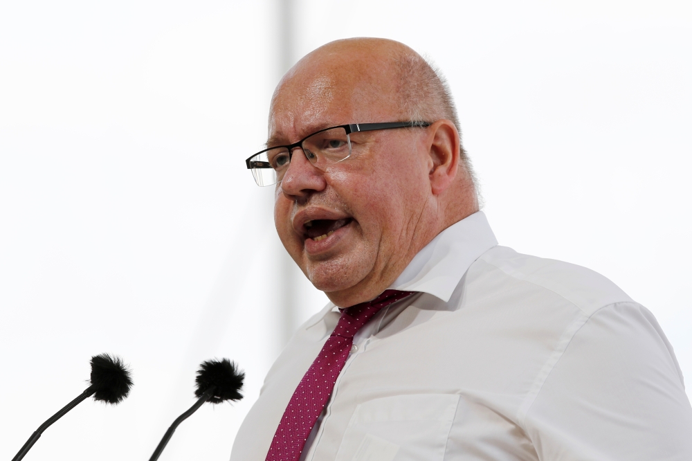 German Economy Minister Peter Altmaier delivers a speech at the MEDEF union summer forum renamed La Rencontre des Entrepreneurs de France, LaREF, at the Paris Longchamp Racecourse in Paris, France, on Wednesday. — Reuters