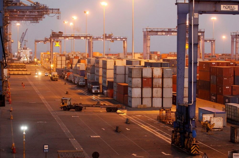 A general view of a container terminal is seen at Mundra Port in the western Indian state of Gujarat, India, in this April 1, 2014 file photo. — Reuters