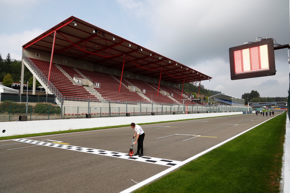 General view during preparations ahead of the Belgian Grand Prix at Spa-Francorchamps, Stavelot, Belgium on Thursday. – Reuters