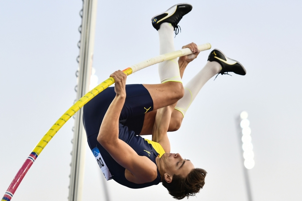 Sweden's Armand Duplantis competes in the Men Pole Vault during the IAAF Diamond League competition on Thursday in Zurich. — AFP