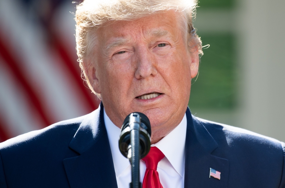 US President Donald Trump speaks during an event establishing the US Space Command in the Rose Garden of the White House in Washington on Thursday. — AFP