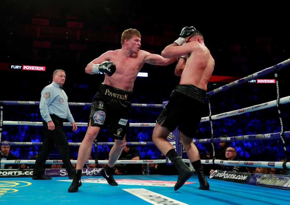 Vasyl Lomachenko in action against Luke Campbell  during the fight at the O2 Arena, London, Britain on Saturday. — Reuters