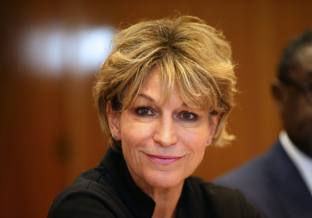 Agnes Callamard, the UN special rapporteur on extrajudicial, summary or arbitrary executions, participates in a press conference after delivering her findings in Abuja, Nigeria, on Monday. -Reuters