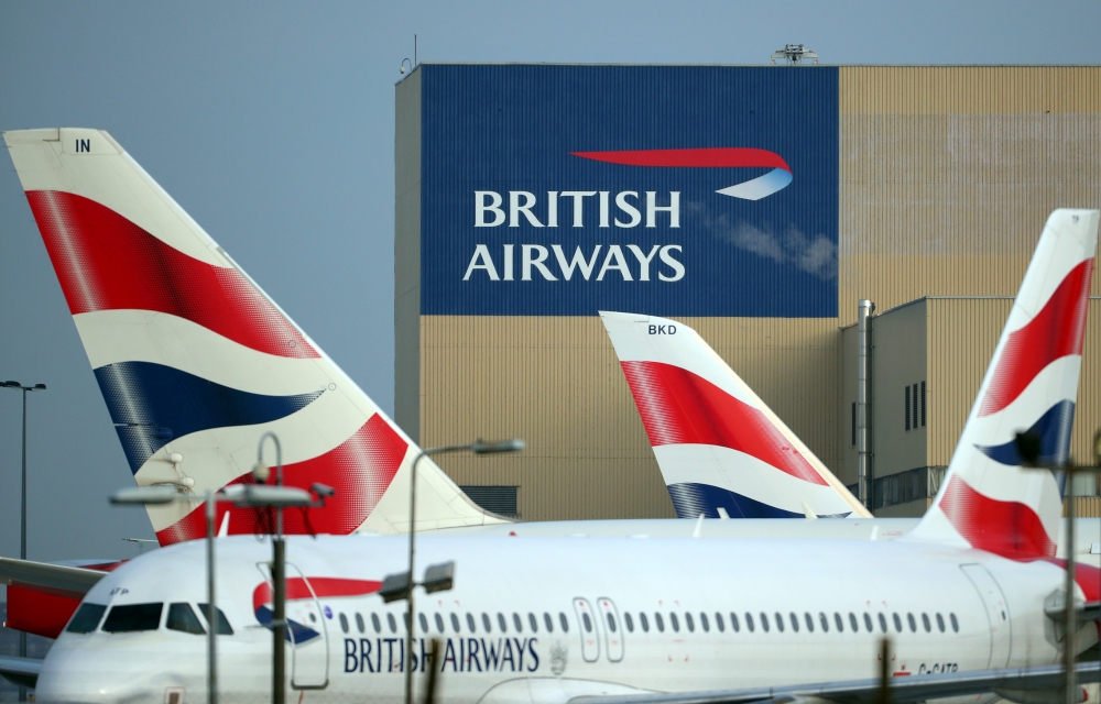 British Airways aircraft are seen at Heathrow Airport in west London in this Feb. 23, 2018 file photo. — Reuters
