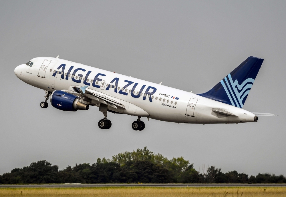 An Airbus A319 aircraft of Weaving group's French airline Aigle Azur takes off from Lille Airport in Lesquin, northern France, in this Aug. 25, 2017 file photo. — AFP