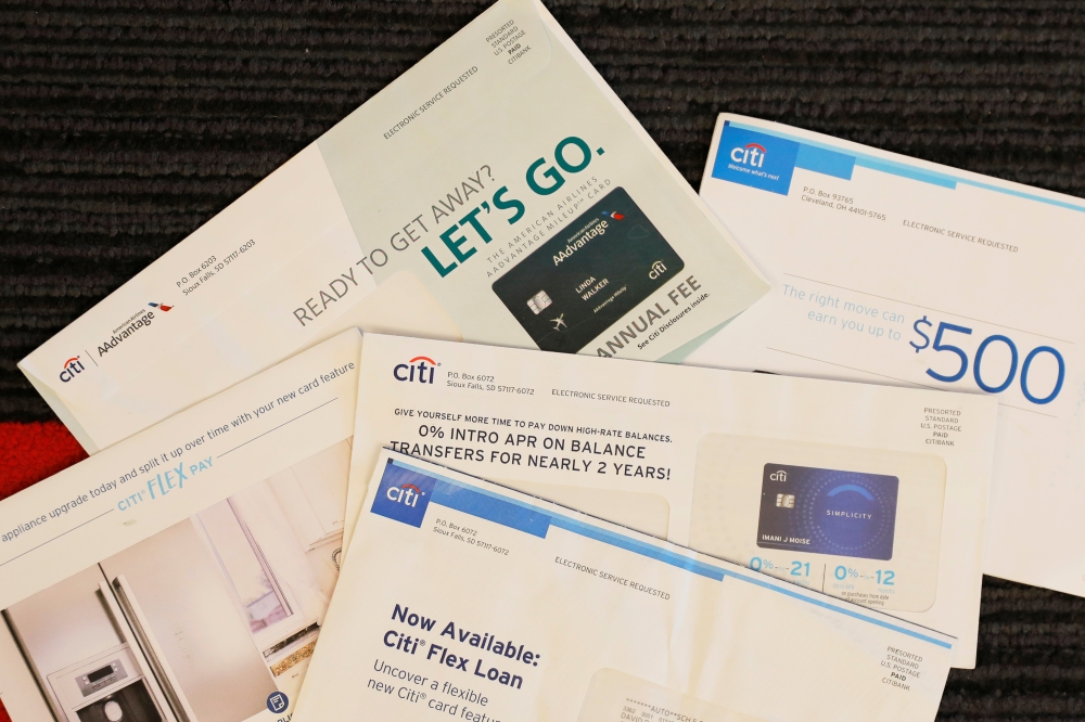 Balance transfer envelopes are pictured in a Reuters office in New York, US, Thursday. — Reuters