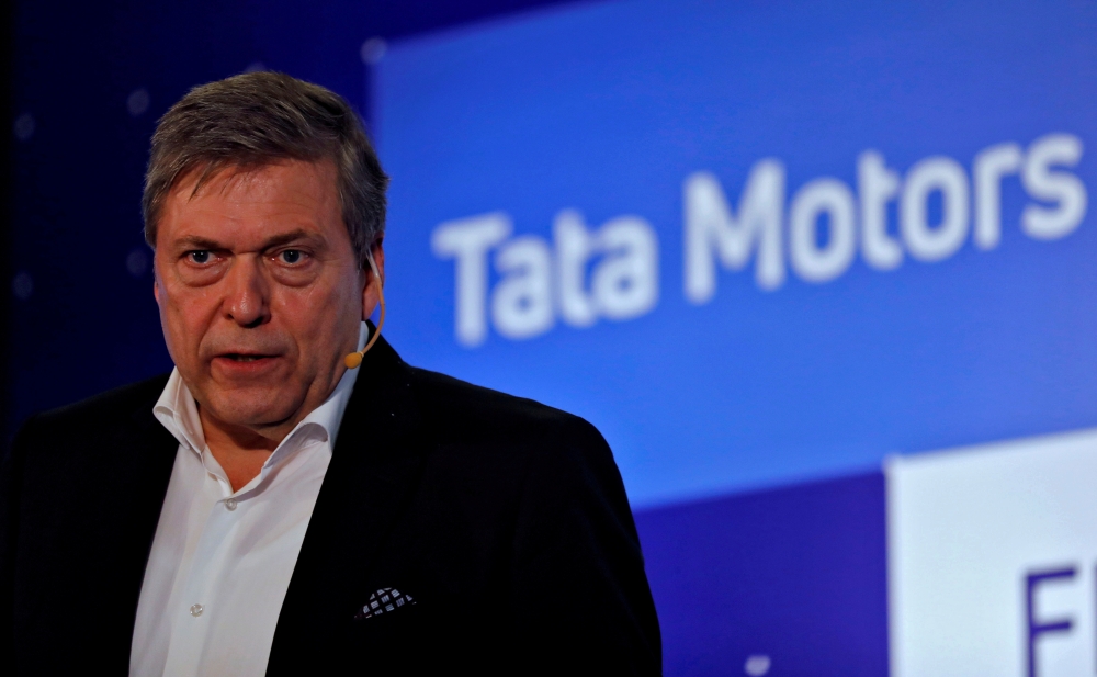 Guenter Butschek, Tata Motors, CEO and Managing Director, attends a news conference announcing the company's quarterly results in Mumbai, India, in this file photo. — Reuter