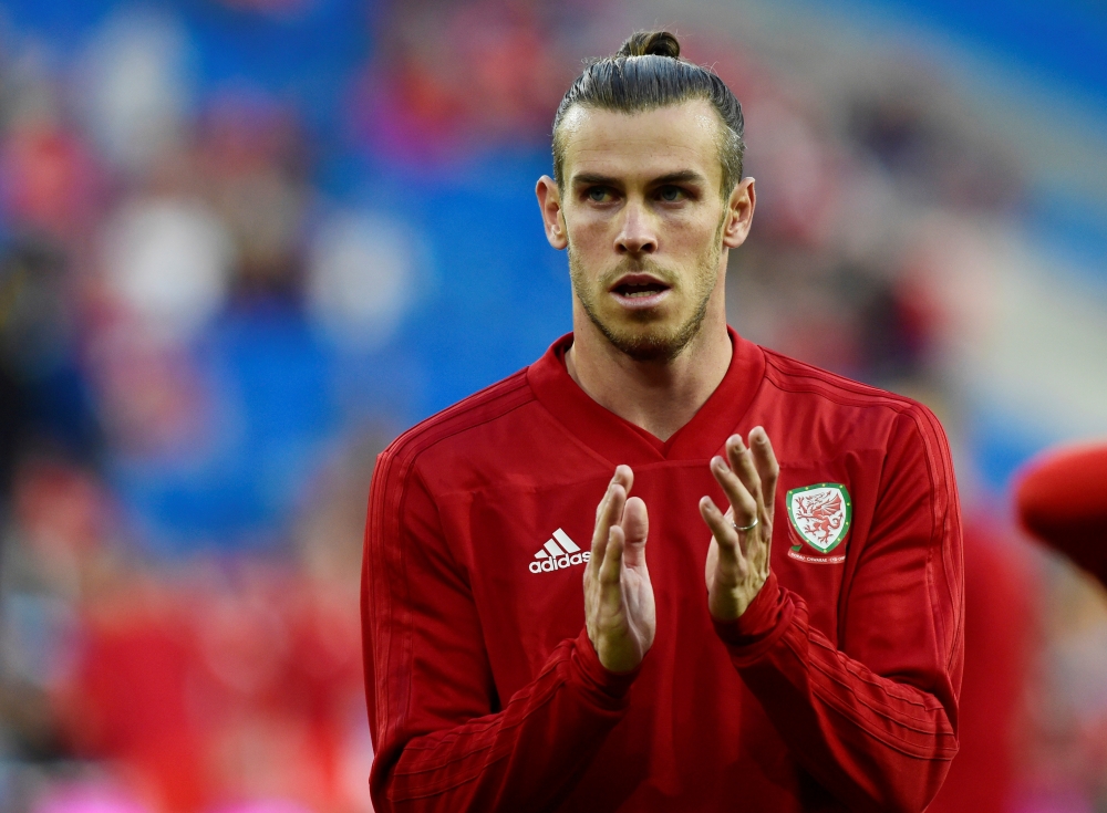 Wales' Gareth Bale during the warm up before the Euro 2020 Qualifier  Group E match against Azerbaijan at Cardiff City Stadium, Cardiff, Britain, on Friday. — Reuters