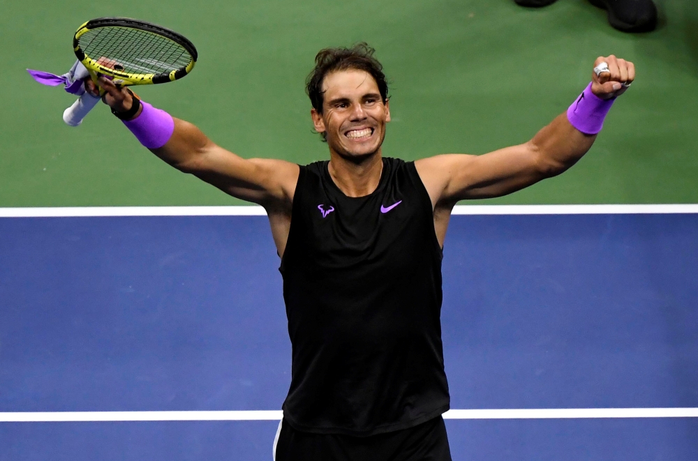 Rafael Nadal of Spain defeats Matteo Berrettini of Italy in a semifinal match on day twelve of the 2019 US Open tennis tournament at USTA Billie Jean King National Tennis Center at Flushing, NY, USA, on Friday. — Reuters