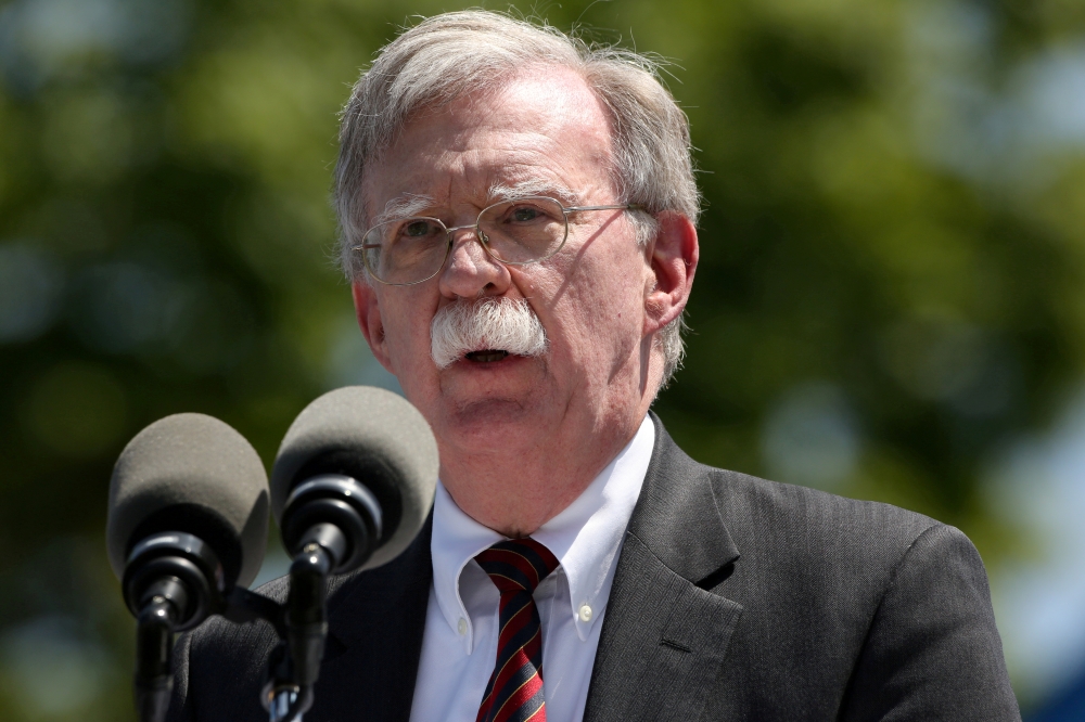 U.S. National Security Advisor John Bolton speaks during a graduation ceremony at the U.S. Coast Guard Academy in New London, Connecticut, U.S., May 22, 2019. -Reuters