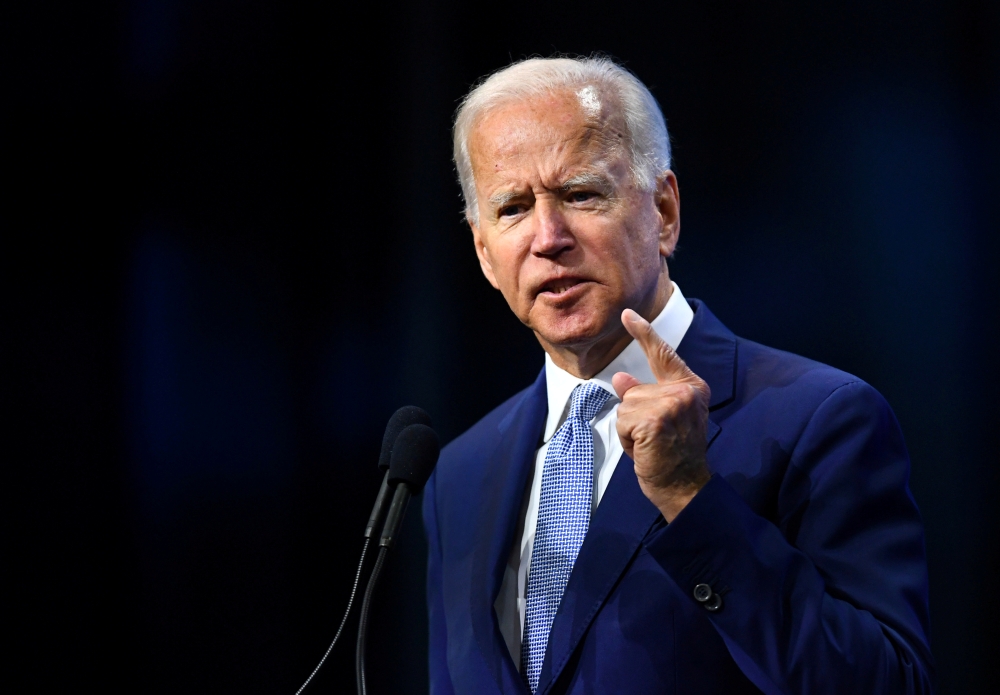 Democratic 2020 US presidential candidate and former US Vice President Joe Biden addresses the crowd at the New Hampshire Democratic Party state convention in Manchester, New Hampshire, US Sept.7, 2019.— Reuters