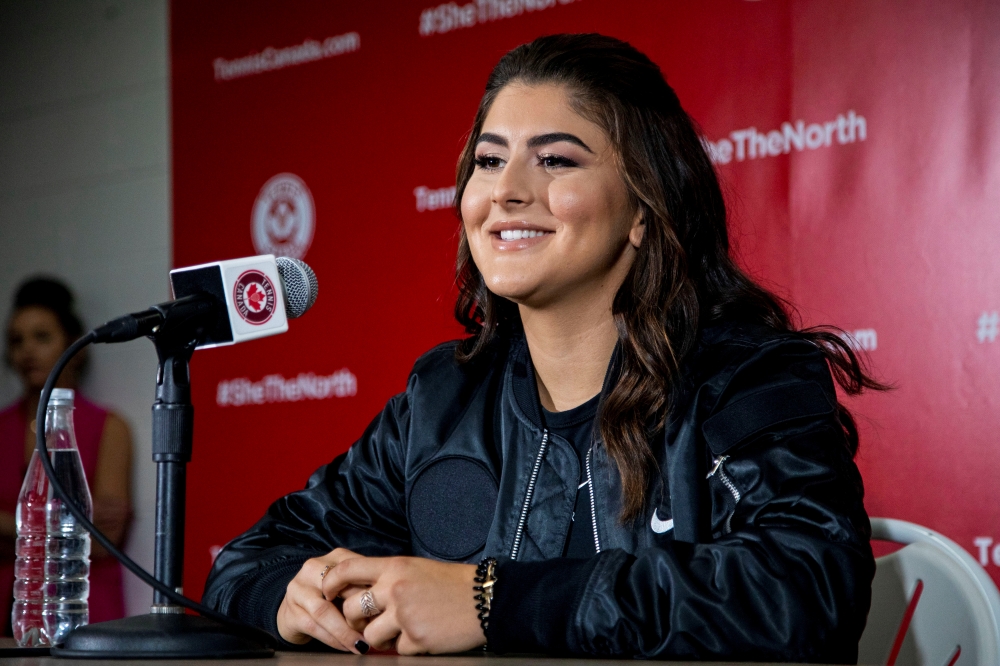 Canadian tennis player Bianca Andreescu speaks with the news media about her win at the US Open, after arriving in Toronto, Ontario, Canada on Wednesday. — Reuters