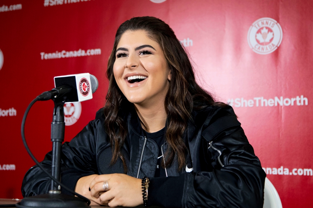 Canadian tennis player Bianca Andreescu speaks with the news media about her win at the US Open, after arriving in Toronto, Ontario, Canada on Wednesday. — Reuters