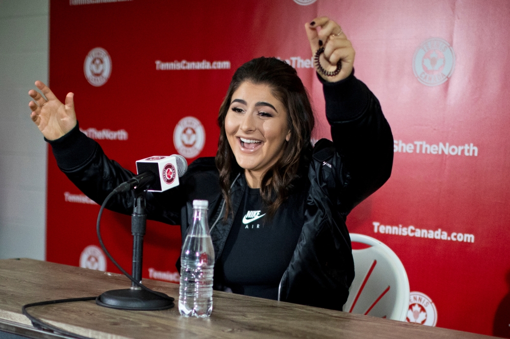 Canadian tennis player Bianca Andreescu speaks with the news media about her win at the US Open, after arriving in Toronto, Ontario, Canada on Wednesday. — Reuters