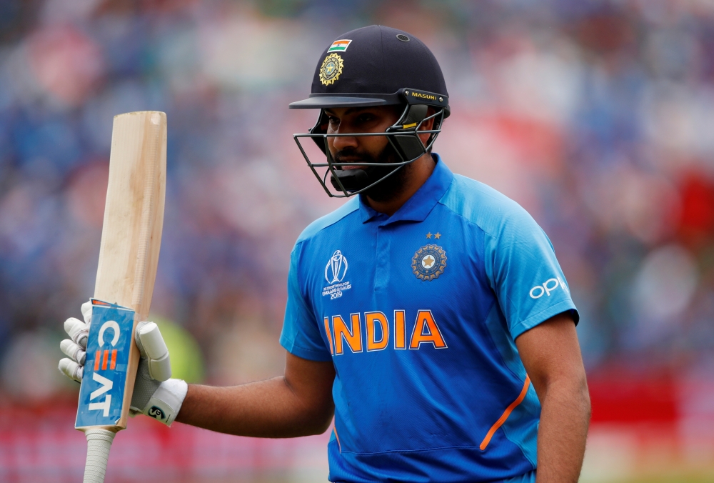 India's Rohit Sharma gestures as he walks off after losing his wicket during the ICC Cricket World Cup match against Bangladesh at Edgbaston, Birmingham, Britain on July 2, 2019. — Reuters
