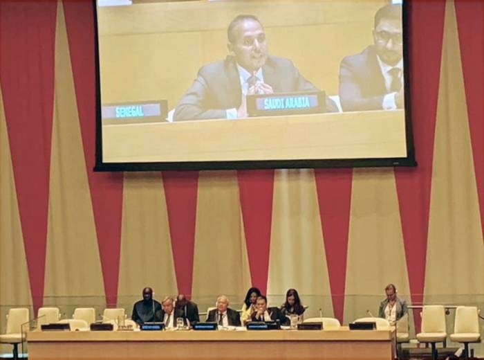  Kingdom’s Deputy Permanent Representative to the UN Dr. Khalid Bin Muhammad Manzalawi speaks at the UN. 