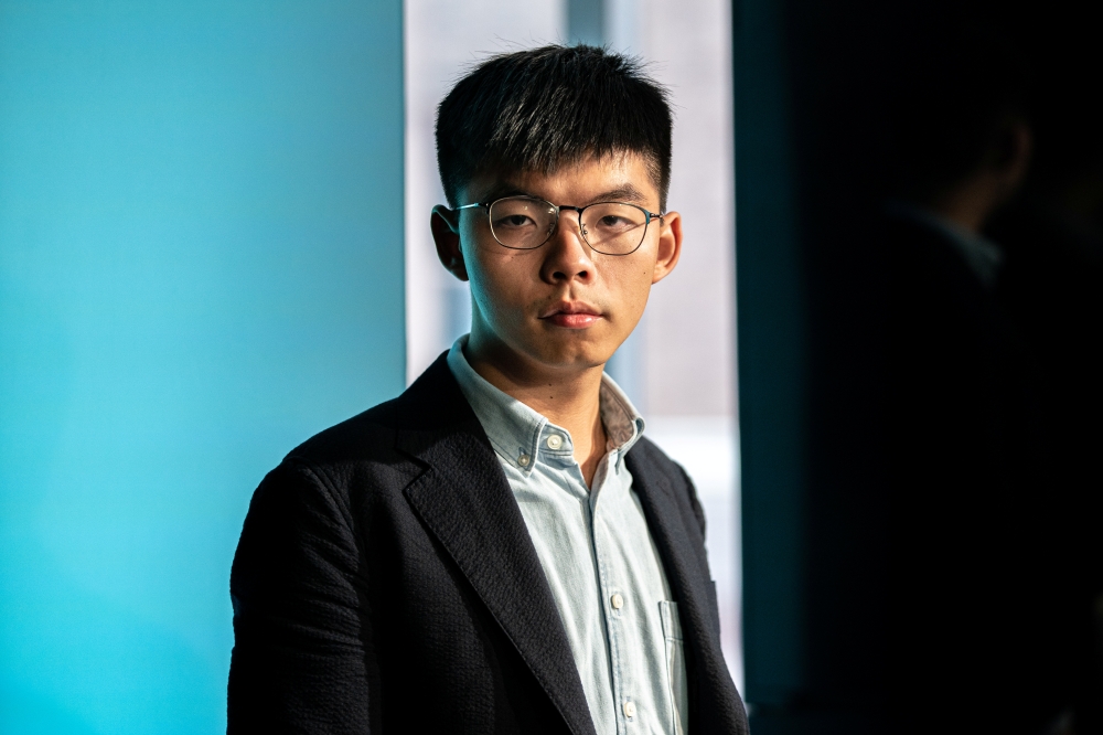 Hong Kong's pro-democracy activist Joshua Wong poses during an interview at the Reuters New York office in New York on Saturday. -Reuters