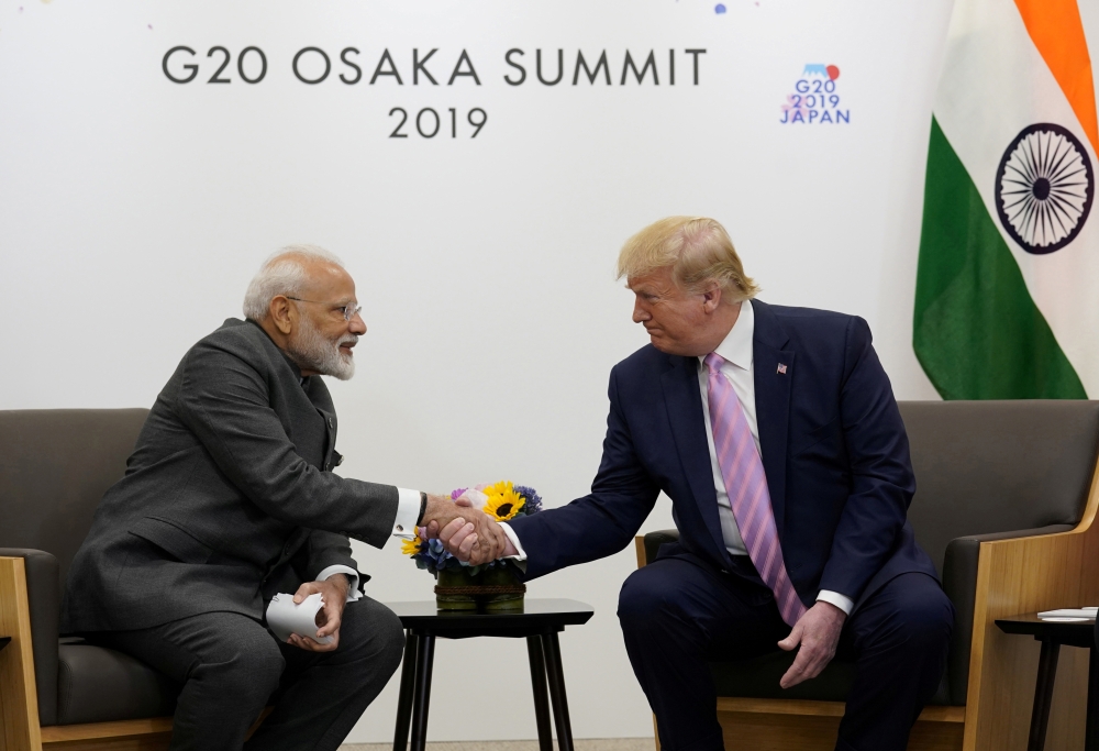 US President Donald Trump attends a bilateral meeting with India's Prime Minister Narendra Modi during the G20 leaders summit in Osaka, Japan, June 28, 2019. — Reuters