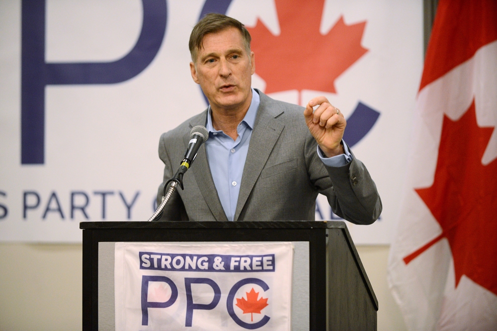 FILE PHOTO: Leader of the People’s Party of Canada Maxime Bernier campaigns in Fredericton, New Brunswick, Canada, September 17, 2019.  REUTERS/Michael Hawkins/File Photo