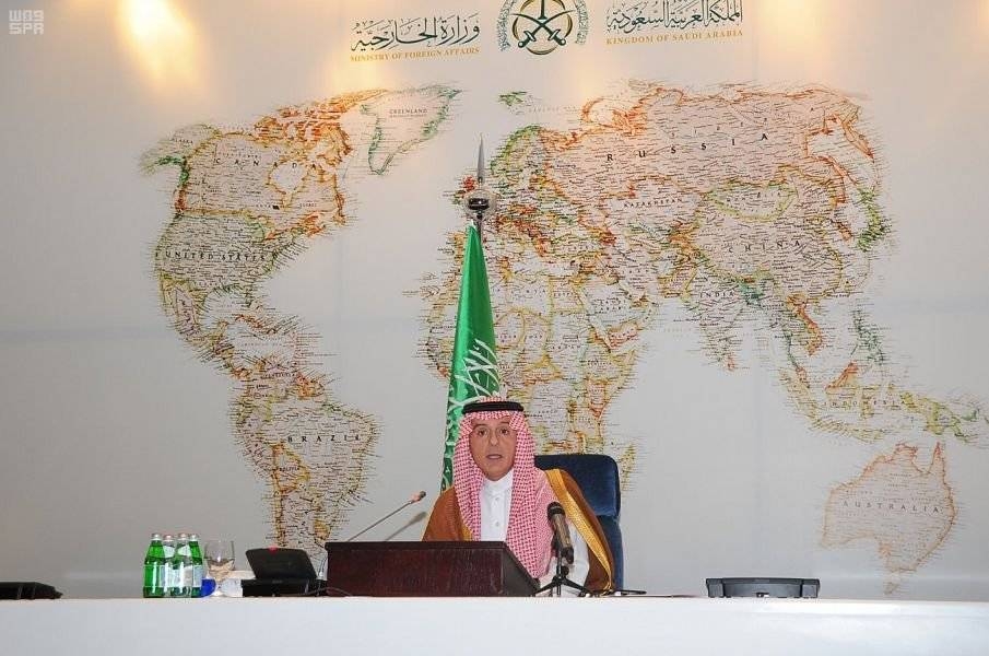 Saudi Arabia’s Minister of State for Foreign Affairs Adel Al-Jubeir during a press conference in Riyadh, Saturday. — SPA