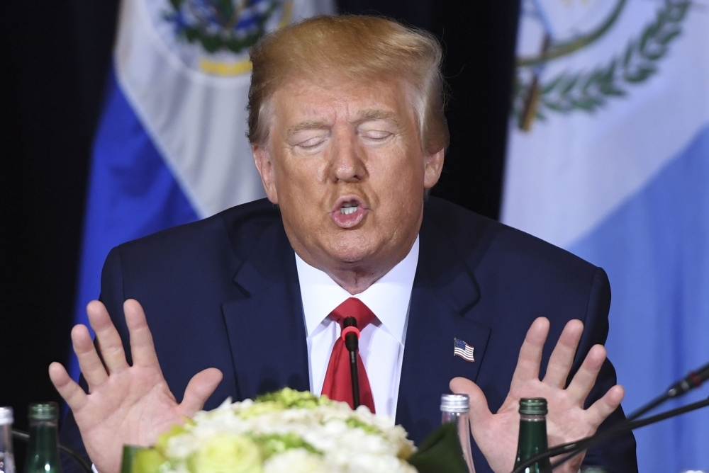 US President Donald Trump attends a multilateral meeting on Venezuela in New York on Wednesday, on the sidelines of the United Nations General Assembly. — AFP