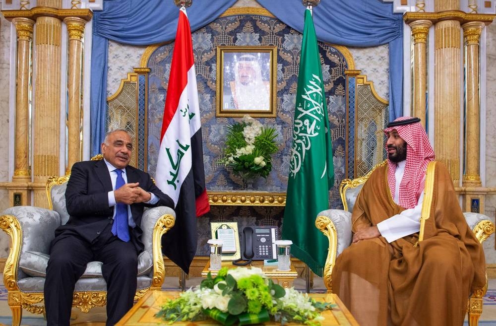 Crown Prince Muhammad Bin Salman meets with Iraqi Prime Minister Adel Abdul Mahdi in Jeddah on Wednesday. — SPA