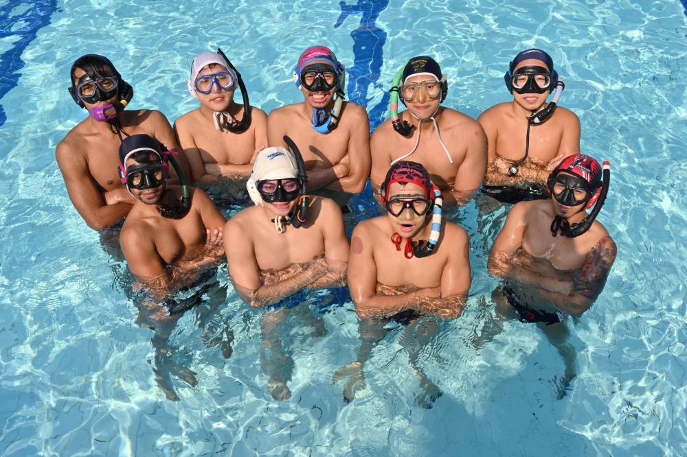 This picture shows members of Indonesia's women's underwater hockey team during a training session at the Senayan Aquatic Center in Jakarta ahead of the Southeast Asian (SEA) Games in the Philippines later this year. Invented in the 1950s in Britain — where it is known as 