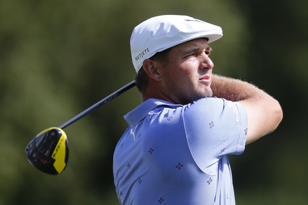 Bryson DeChambeau hits on the ninth hole during the second round of the Safeway Open at Silverado Resort in Napa, California, on Friday. — AFP