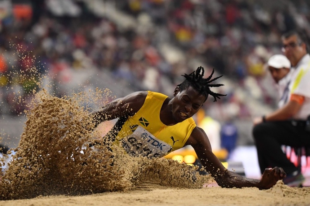 USA's Christian Coleman reacts after winning the Men's 100m final at the 2019 IAAF World Athletics Championships at the Khalifa International stadium in Doha on Saturday. — AFP