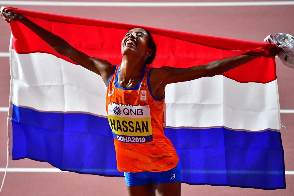 USA's Christian Coleman reacts after winning the Men's 100m final at the 2019 IAAF World Athletics Championships at the Khalifa International stadium in Doha on Saturday. — AFP