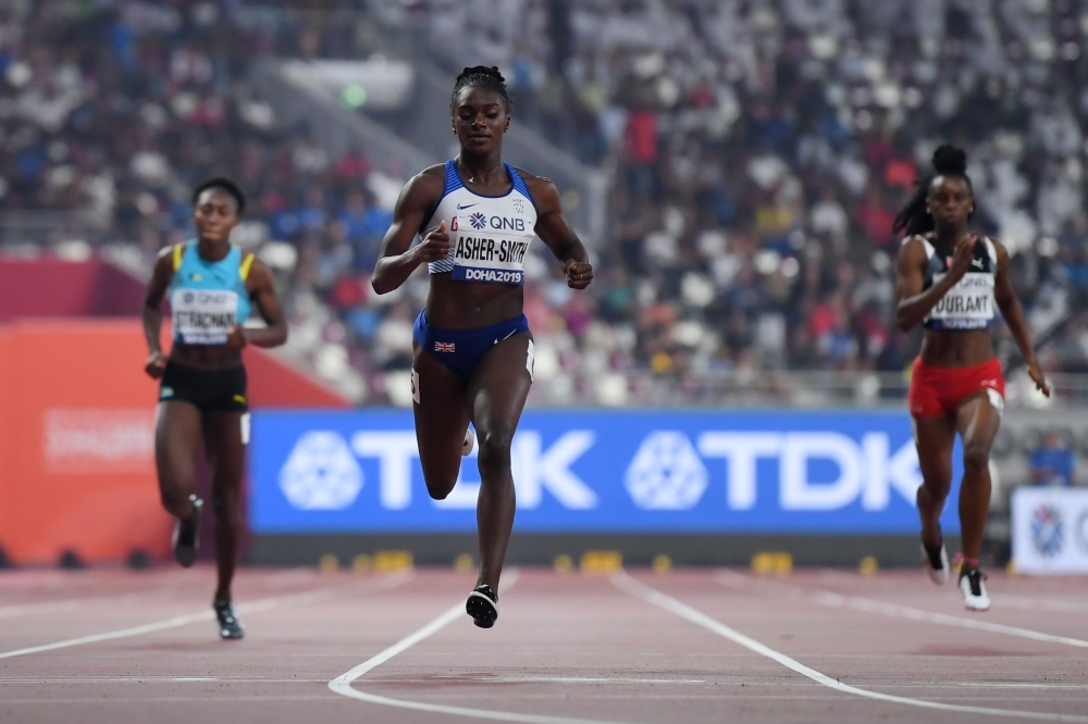 USA's Noah Lyles celebrates taking gold in the Men's 200m final at the 2019 IAAF Athletics World Championships at the Khalifa International stadium in Doha, on Tuesday. — AFP