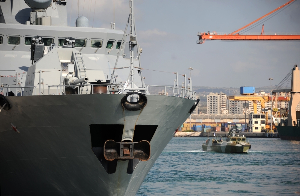 A Russian ship is pictured at the Russian naval base in the Syrian Mediterranean port of Tartus in this Sept. 26, 2019 file photo. — AFP