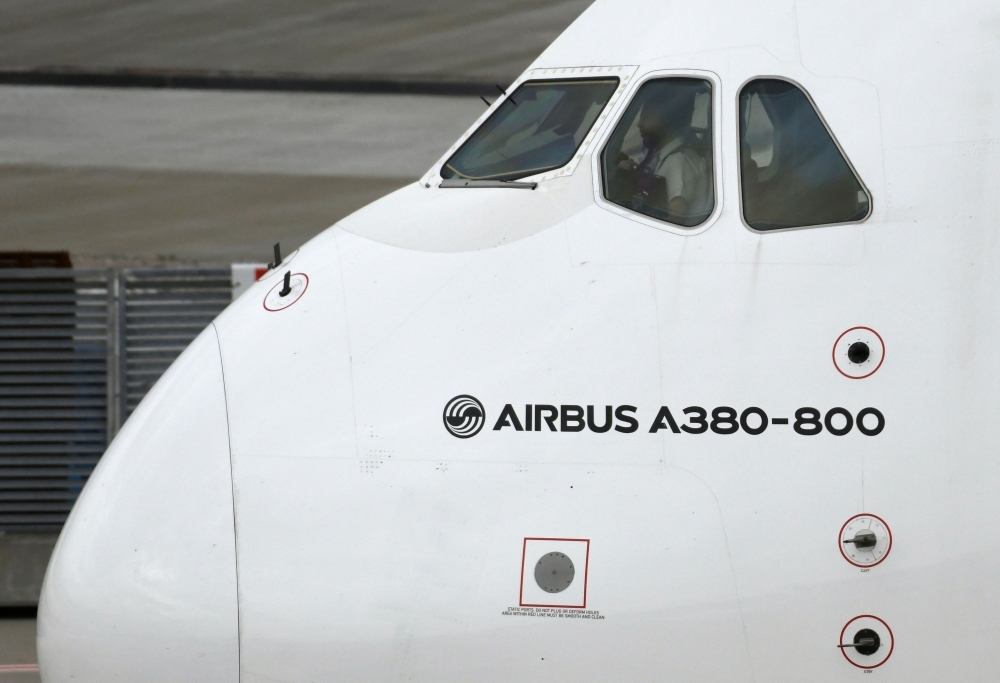 An Airbus A380 of the Emirates airline is seen after landing on at the airport in Duesseldorf, western Germany, in this Sept. 24, 2019 file photo. — AFP