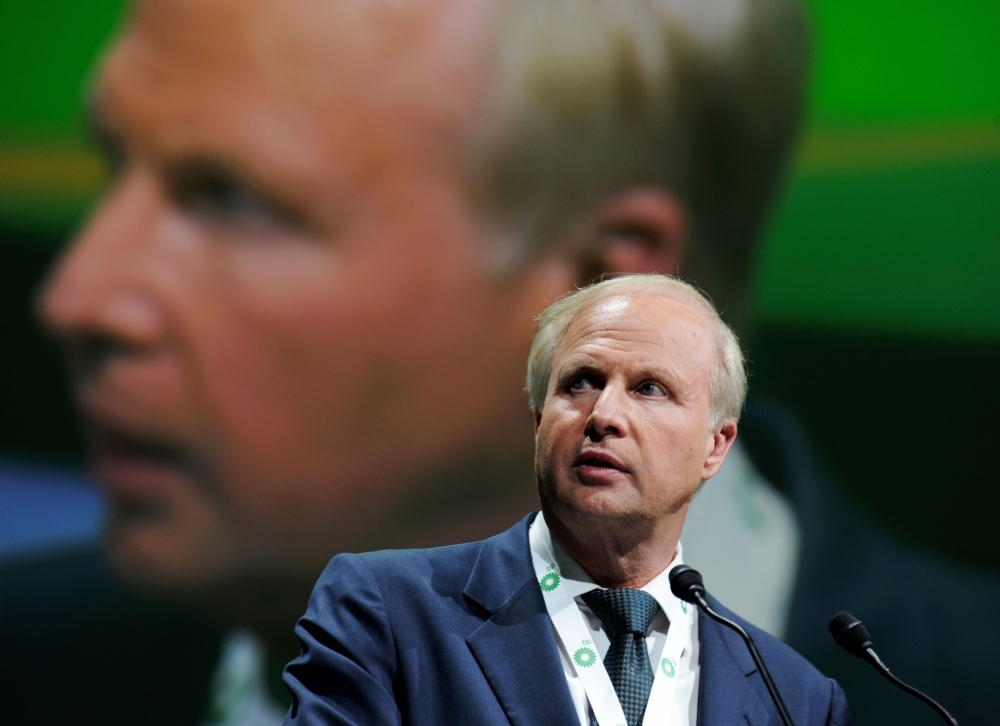 In this file photo taken on June 02, 2015 British energy giant BP CEO Bob Dudley addresses a keynote speech during the World Gas Conference in Paris.  BP said on Friday that Chief Executive Bob Dudley, who oversaw the energy giant's response to and recovery from the devastating Gulf of Mexico 2010 oil spill disaster, will leave next year. — AFP