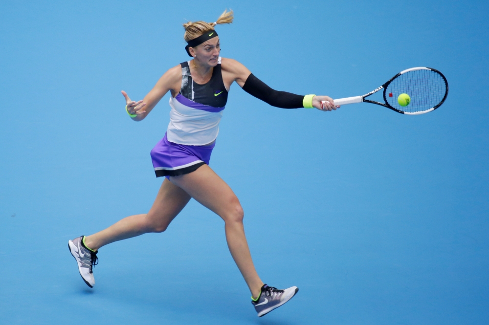 In this file photo taken on Oct. 4, 2019, Czech Republic's Petra Kvitova in action against Ashleigh Barty of Australia in Beijing, China. — Reuters